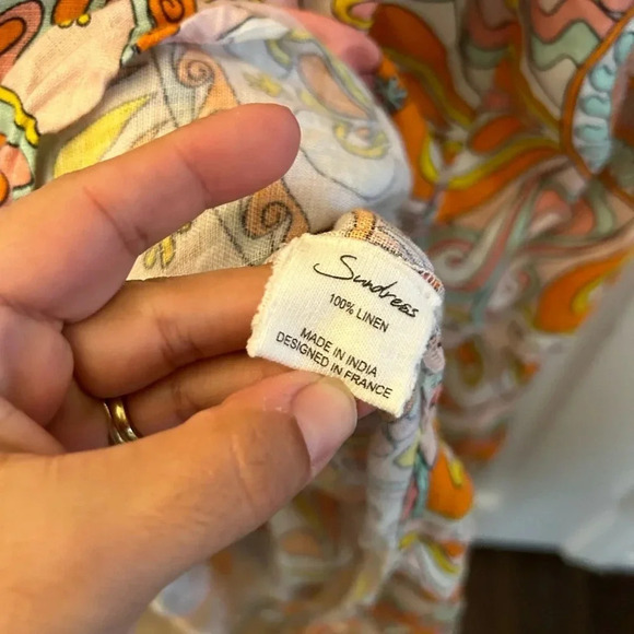 Sundress EVA LONG DRESS LINEN HAVANA AQUARELLE - Picture 6 of 7